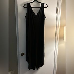 Cute black jumpsuit with asymmetrical hem